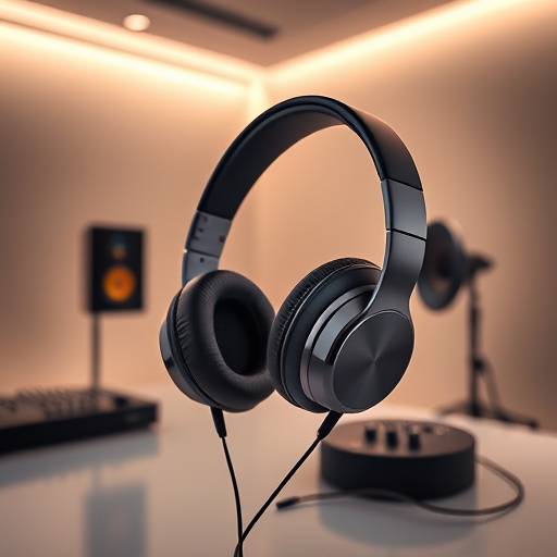 Frammento dal video di lancio del prodotto 'Zenith Sound', mostrando cuffie eleganti in un ambiente minimalista e sofisticato.